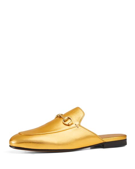 gucci princetown gold mules|Gucci mules on heel.